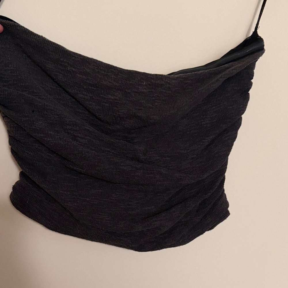 Free People Charcoal Black Crop Tube Top